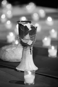 A communion chalice, broken in protest of the United Methodist Church's stance on homosexuality, is returned to the altar during the 2004 General Conference in Pittsburgh. Photo by Mike DuBose, UMNS